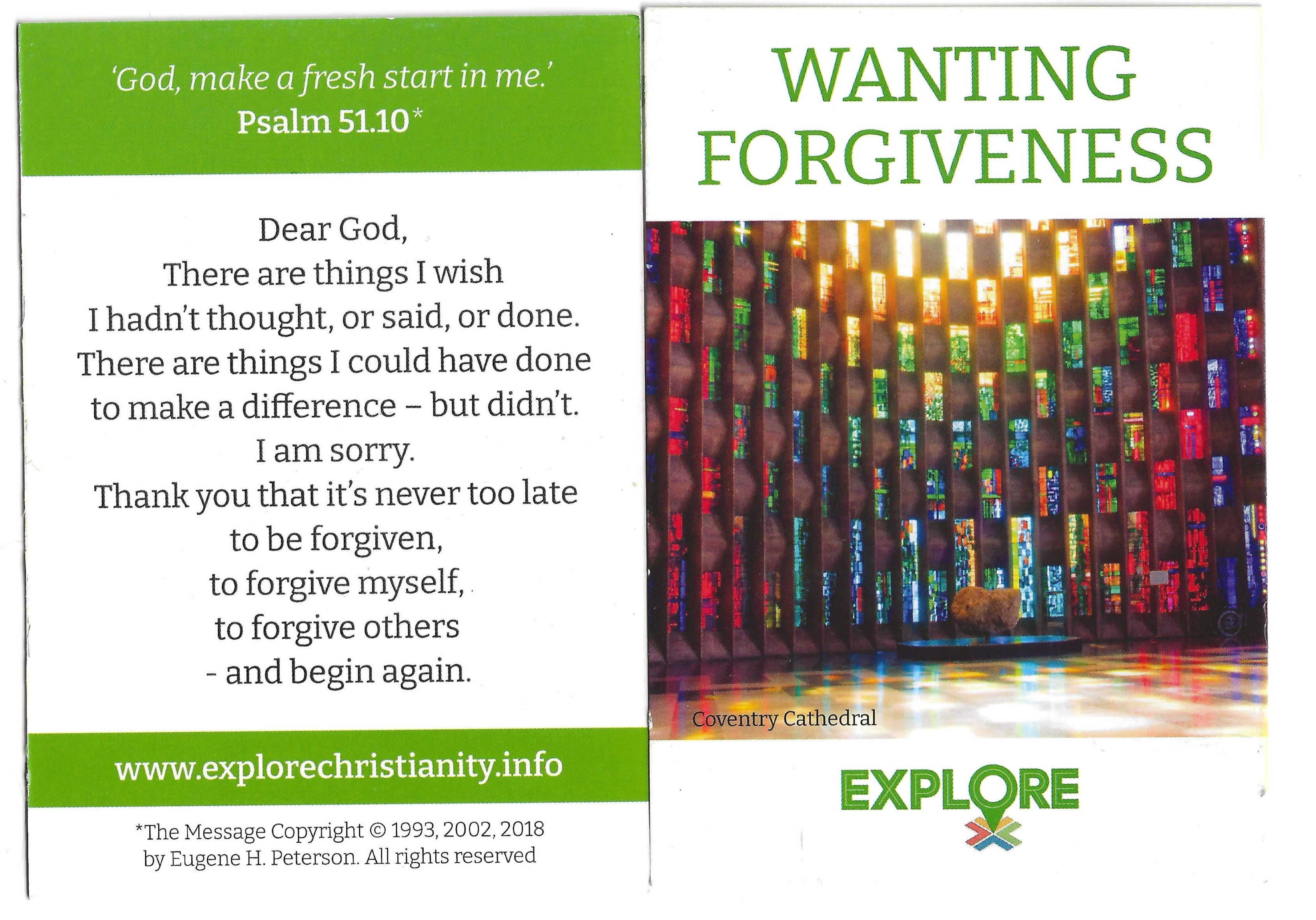 Wanting Forgiveness Prayer