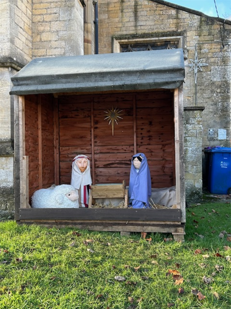 Nativity Scene Outside Church