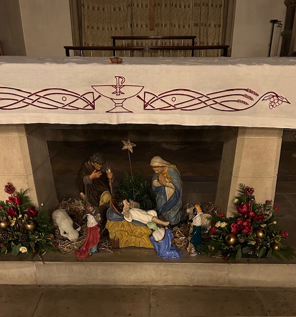 The Crib Scene under the altar